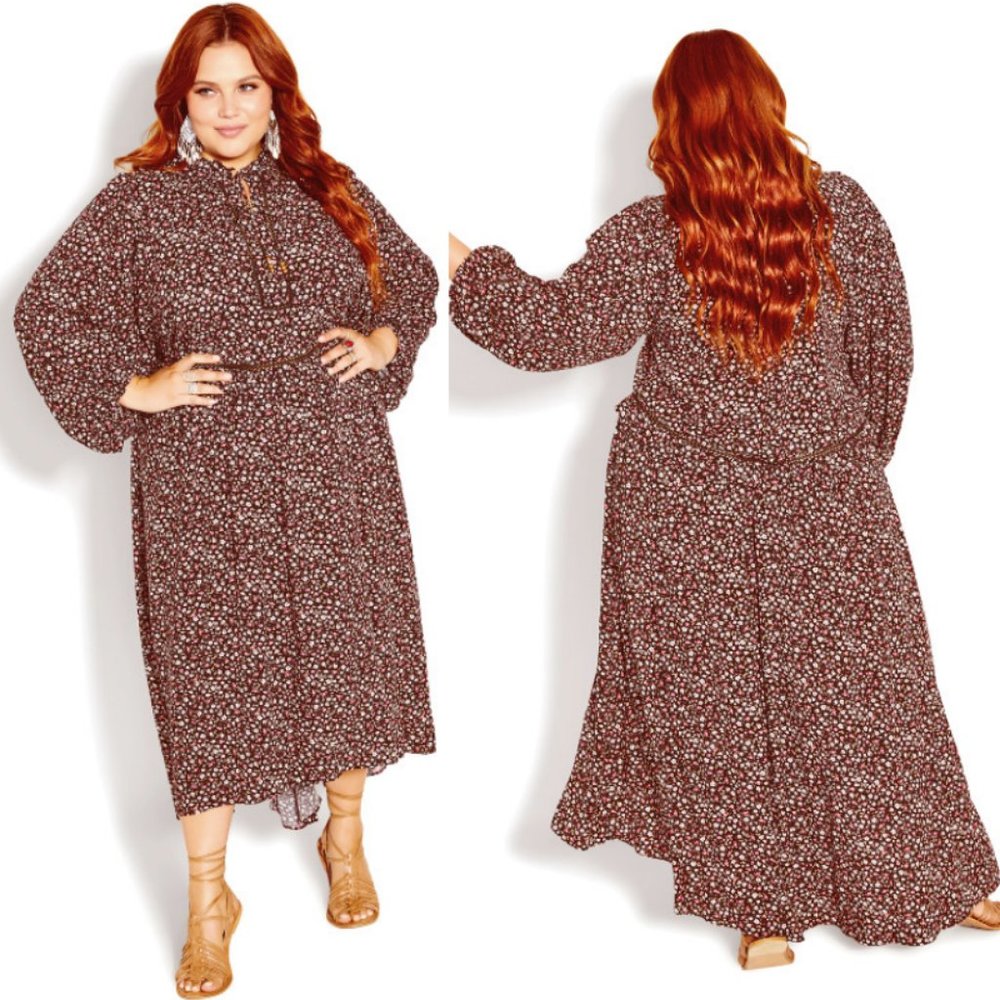 NWT City Chic STARLING REINE Sofia Hi Lo Boho Dress 18